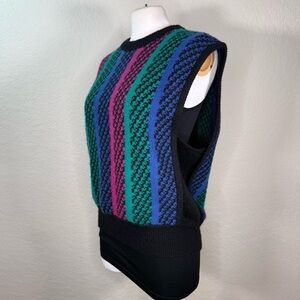 Vibrant Striped Off-Shoulder Sweater